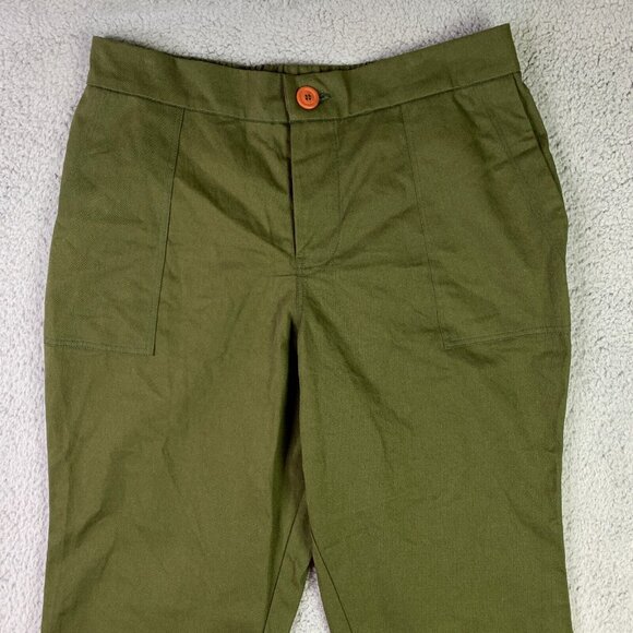 Pamut Apparel Frankie Pant Womens Large Olive Slim Tapered Leg Cotton Twill NEW - Picture 5 of 16